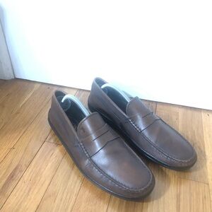 TOD'S Penny Loafers City Gommino Rubber Sole Driving Shoes Brown Men's 8   9 US
